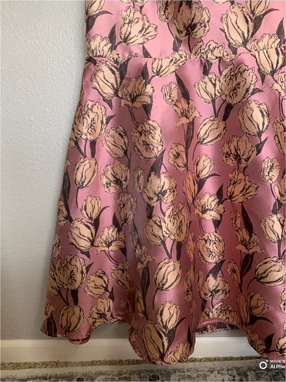 Lulus Large Gowning Around Mauve Floral Jacquard Strapless Maxi Dress NWT Formal - Picture 6 of 15